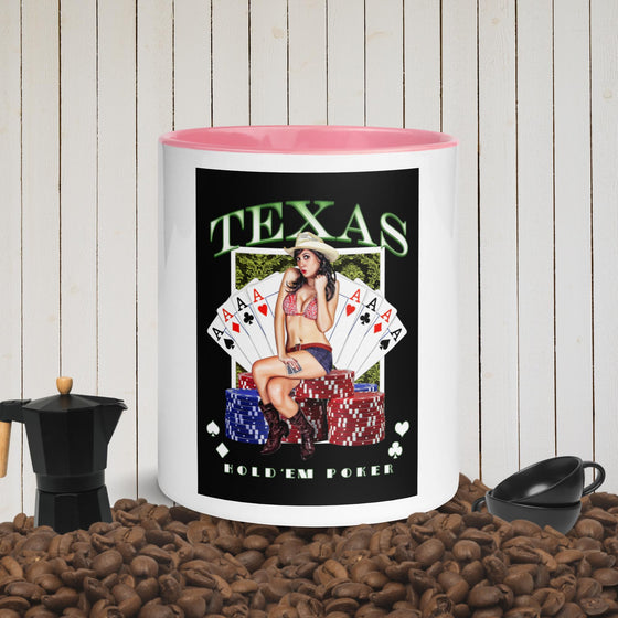 Texas Hold 'Em Mug with Color Inside