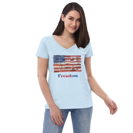 Freadom Women’s recycled v-neck t-shirt