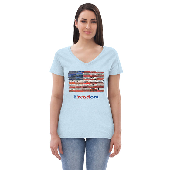 Freadom Women’s recycled v-neck t-shirt