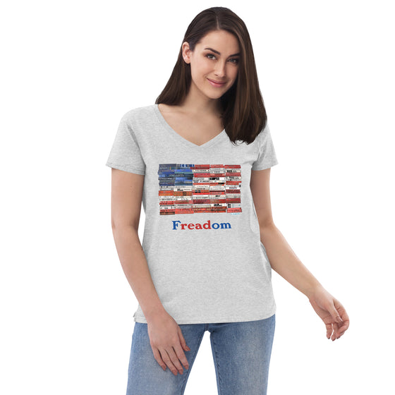 Freadom Women’s recycled v-neck t-shirt