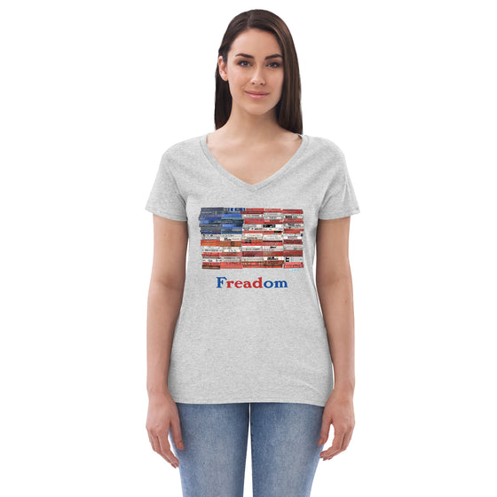 Freadom Women’s recycled v-neck t-shirt