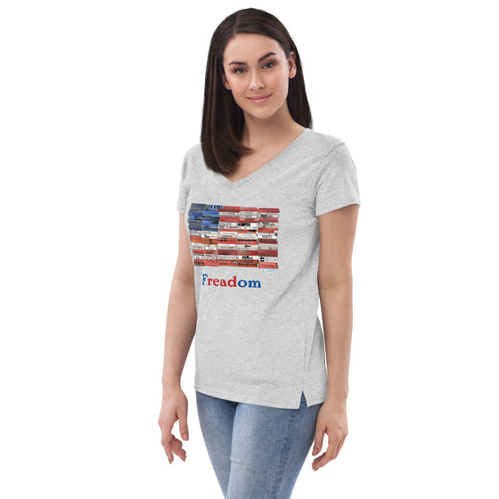 Freadom Women’s recycled v-neck t-shirt